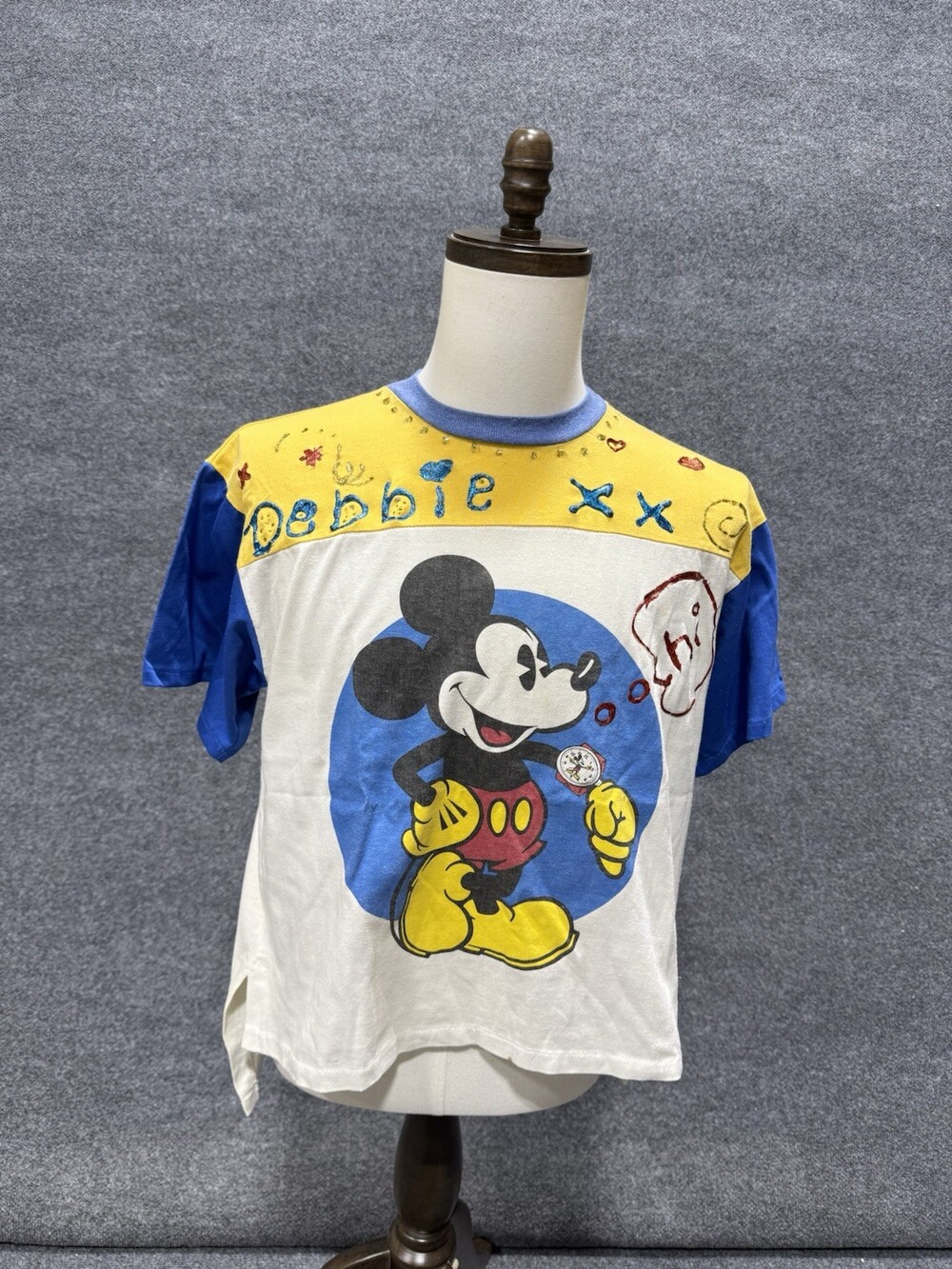 Vintage Disney Mickey Mouse Debbie Personalized Handmade T-Shirt Small USA
